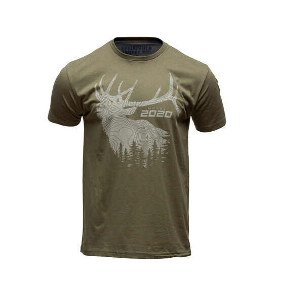 Springfield Armory Model 2020 Elk Tee Shirt features military green fabric